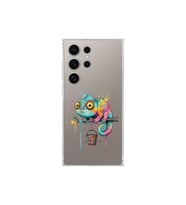 Samsung Galaxy S24 Ultra ile Uyumlu Splash Bukalemun Tasarımlı Şeffaf Silikon Kılıf