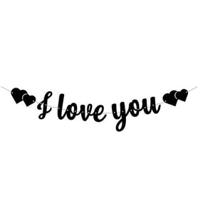Kaligrafi Banner "I Love You" - Siyah