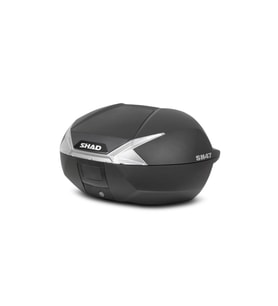 Motosiklet Kurye Arka Top Case Çanta Beyaz Reflektörlü Kilitli Shad Motor Çantası Bagaj Hacim 47 lt