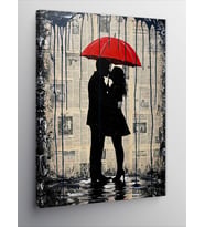 Kanvas Tablo Romantik Şemsiye Altı