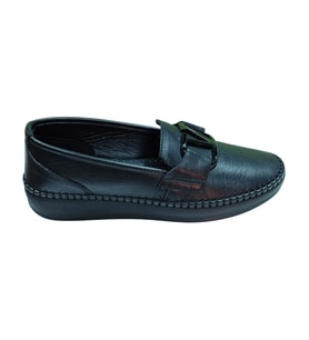 Frida 2044 Kadın Siyah (37-41) Deri Tokalı Comfort Ayakkabı