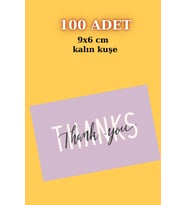 Lila Thanks Card  Teşekkür Kartı - Parlak Kuşe Kart - Paketleme Kartı -