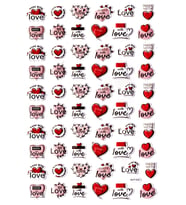 Sticker Kabartmalı A4 Boyutunda Stiker Defter, Planlayıcı Etiket-(lim520) - Aşk , Kalp , Love
