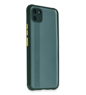Durukar® Realme C11 Kılıf Miami Şeffaf Silikon - Koyu Yeşil