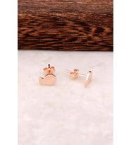 Balık Tasarım Rose Gümüş Mini Küpe 4347
