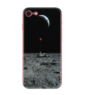 Apple iPhone 5 6 7 8 Plus Se XR Kılıf Desemli Silikon Astronoot Red Baloon 1608