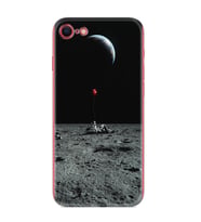 Apple iPhone 5 6 7 8 Plus Se XR Kılıf Desemli Silikon Astronoot Red Baloon 1608