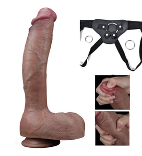 Lovetoy Çift Katmanlı 27 Cm Ultra Gerçekçi Strap On Realistik Penis-411052