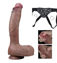 Lovetoy Çift Katmanlı 27 Cm Ultra Gerçekçi Strap On Realistik Penis-411052