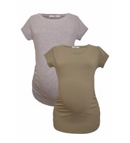 LuvmaBelly MYRA2017_2012 Hamile tshirt seti (Haki-Gri)