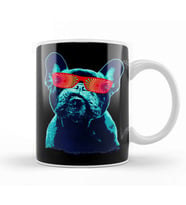 French Bulldog 80s Style Neon Kupa Bardak Porselen