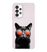PrintiFy Samsung Galaxy A33 ile Uyumlu 1mm Slim Fit Kedi 3 050d Baskılı Şeffaf  Kılıf
