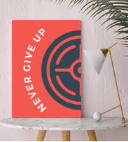 BK Gift Never Give Up Tasarımlı Kanvas Tablo-1