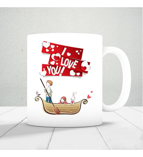 ı love you yazılı baskılı kupa