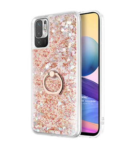 Microsonic Xiaomi Redmi Note 10 5G Kılıf Glitter Liquid Holder Gold