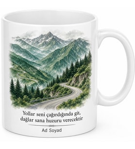 Artvin Dağ Yolu Temalı Kupa Bardak - Doğa Sevgisi Özel Tasarım Hediye