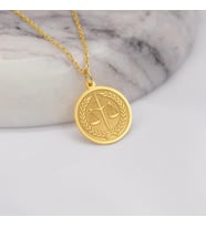 Kişiye Özel 925 Ayar Gümüş Tasarım Adalet Terazisi Model Kolye (Gold)