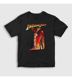 Presmono Unisex Çocuk Siyah Temple Of Doom Film Indiana Jones T-Shirt 487879tt