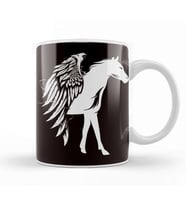 Horse Wings Bird Horseshoe Dressage Gallop Saddle Stable Kupa Bardak Porselen