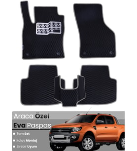 FORD RANGER (2012-2021) Uyumlu EVA Paspas Tam Set–Araca Özel,Su Geçirmez,Kolay Montaj