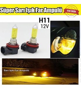 H11 JDM Süper Sarı Işık Far Ampul 12V 100W-55W