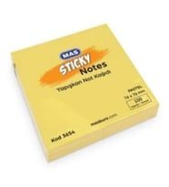 Mas Postit 100 Yaprak 76X76 Yapışkanlı Not Kağıdı Sarı - 3 adet