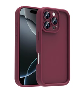 Apple iPhone 16 Pro Kılıf Kamera Korumalı Kalın Kenarlı Viera Silikon Case (Mürdüm)