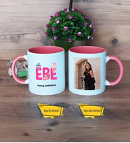 Ebe Kupa Bardak Pembe Fotoğraflı Ebeler Günü Hediyesi Tıp Bayramı Hediyesi