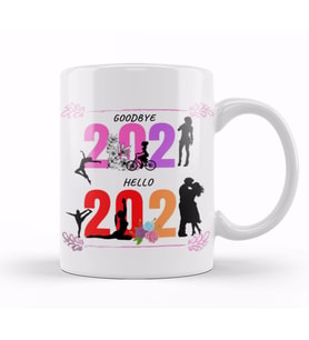 love girl yoga Goodbye 2021 Hello 2022 for   Kupa Bardak Porselen