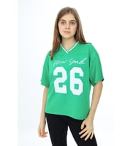 Kız Çocuk V Yaka T-Shirt 9-14 Yaş Lx021 ANGELOS GIRLS (Fıstık Yeşili)