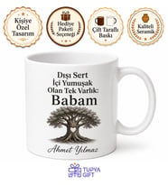 Dışı Sert İçi Yumuşak Baba Yazılı Kupa Bardak Babalar Günü Hediye