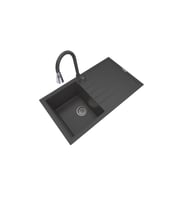 POLEX Cristalüx Granit Eviye P-03+Spiralli Antrasit