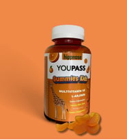 Youpass Gummies Kids Çocuklar İçin Multivitamin ve L-Arjinin İçeren 60 Adet Çiğnene Bilir Takviye