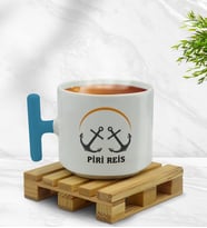BK Gift Kişiye Özel Tekne Marin ve Denizcilik Tasarımlı Mavi T Kulplu Middle Kupa-2, Arkadaşa Hediye