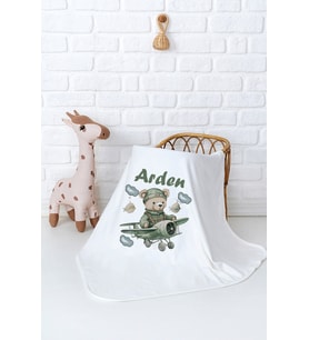 Pia Baby Premium %100 Pamuk Çift Kat Penye Bebek Battaniyesi 80x80 cm 5000-11 (Krem)