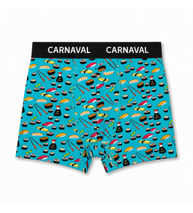 CARNAVAL Sushi Desenli Premium Pamuklu Erkek Boxer -Yeşil Renkli