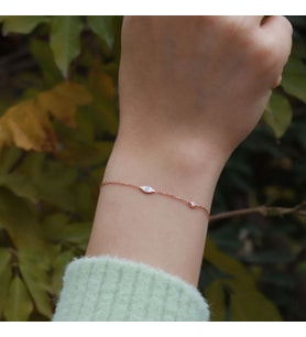 Göz Figürlü Zirkon Taşlı Mine İşli Rose Gold Kaplama Gümüş Bileklik