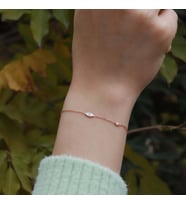 Göz Figürlü Zirkon Taşlı Mine İşli Rose Gold Kaplama Gümüş Bileklik