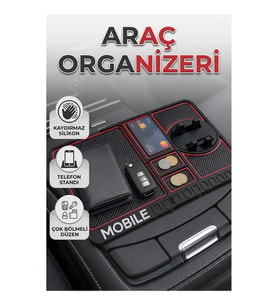 Telefon Standlı Kaydırmaz Silikon Araç İçi Konsol Organizer Mat