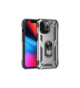 Apple İphone 14 Pro Kılıf Sofya Yüzüklü Silikon Kapak - Gümüş