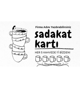 Kafe Sadakat Kartı Promosyon Hediye Kartı 20 Adet