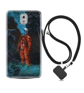 Samsung Note 3 4 5 8 9 20 Ultra 10 Lite Kılıf Boyun Askılı Silikon Astronot Smoke 1769