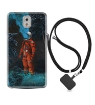 Samsung Note 3 4 5 8 9 20 Ultra 10 Lite Kılıf Boyun Askılı Silikon Astronot Smoke 1769