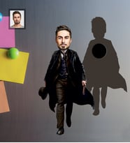 Kişiye Özel Kabadayı Karikatürlü  Ahşap Magnet Bay-2