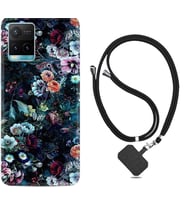 Vivo Y11S Y21S Y20 Y20S Y70 Kılıf Boyun Askılı Silikon Great Flowers 1304