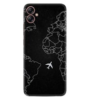 Samsung Galaxy A04E Kılıf Resimli Desenli Silikon Platinium Series Black Plane 1868