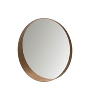 Stockholm Ayna, Ceviz Kaplama Yuvarlak Ayna Modern Şekilli
