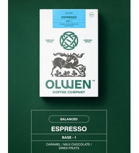 OLWEN Espresso Çekirdek Kahve Kahve Base 1 - 1 Kg (Kurutulmuş sarı meyveler,Sütlü çiko lata,Karamel)