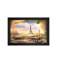 Manzara Temalı Kanvas Tablo 80 x 110 cm Siyah Çerçeve