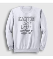 Presmono Unisex Beyaz Logo Led Zeppelin Sweatshirt 96018tt (Beyaz)